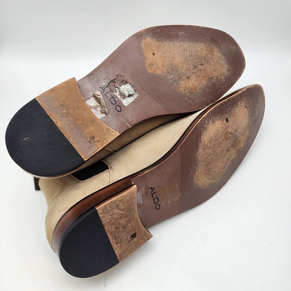 Aldo Mens Suede Chelsea Ankle Boots Size 12 Beige Professor Business Casual - Picture 8 of 10